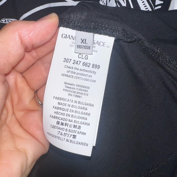 Versace Collection Mens Black & White Pattern Tshirt Size XL - Picture 5 of 6